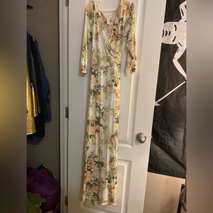 Floral tight fitting long dress